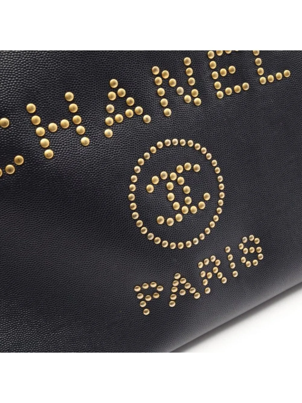 Chanel Tote Deauville Navy Leather Logo Studded - Picture 8 of 8